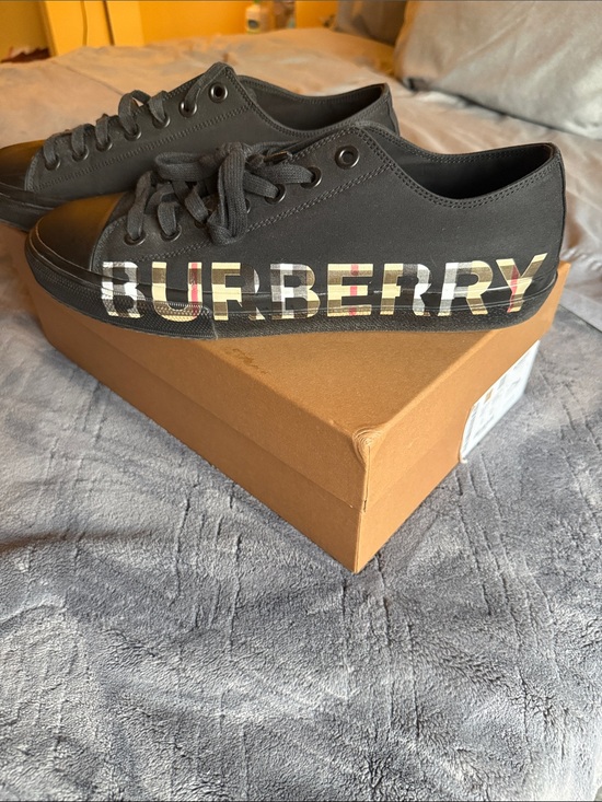 Burberry Other - Burberry Black Canvas Low-Top Sneakers with Check Logo
